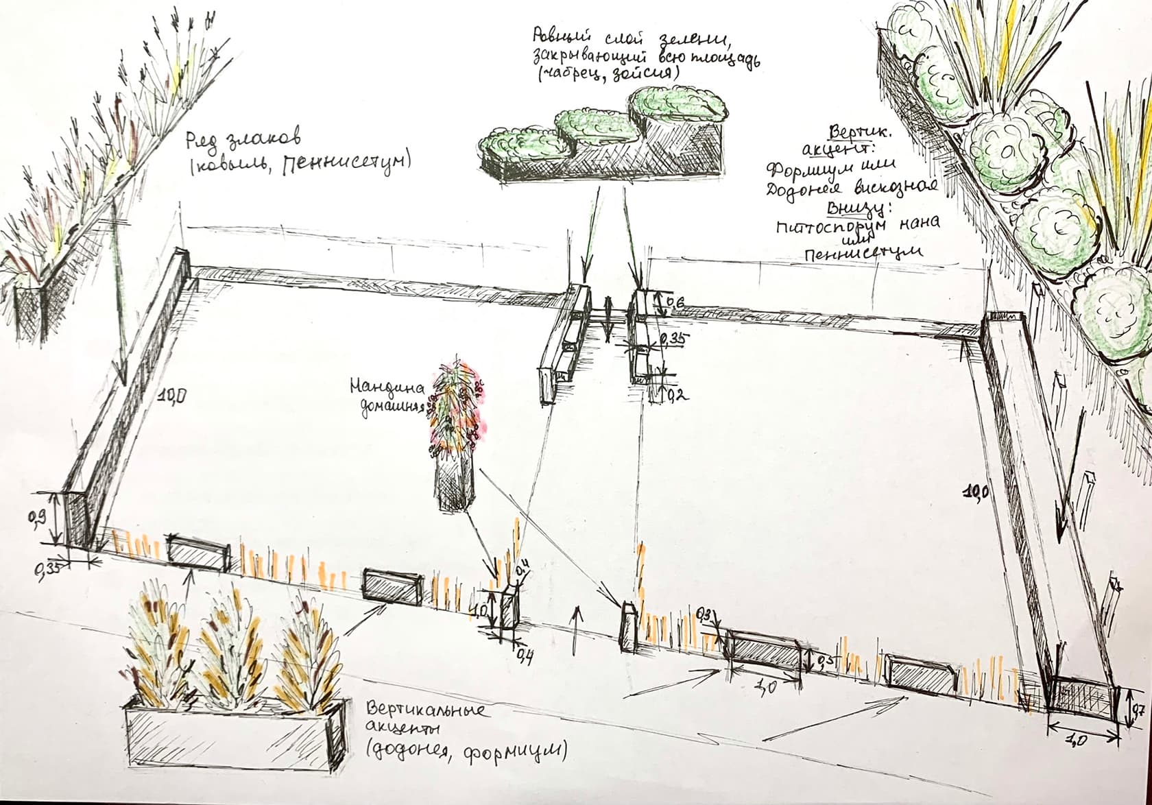 Container Landscaping for an Outdoor Restaurant Terrace on the Waterfront in Aigio